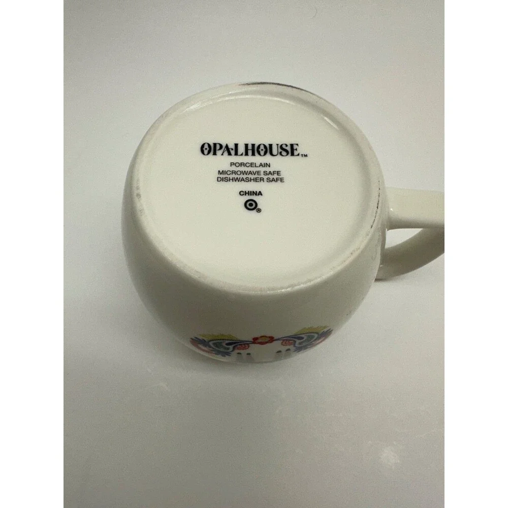 Opalhouse Target Llama Coffee Mug Porcelain Floral Boho White Colorful